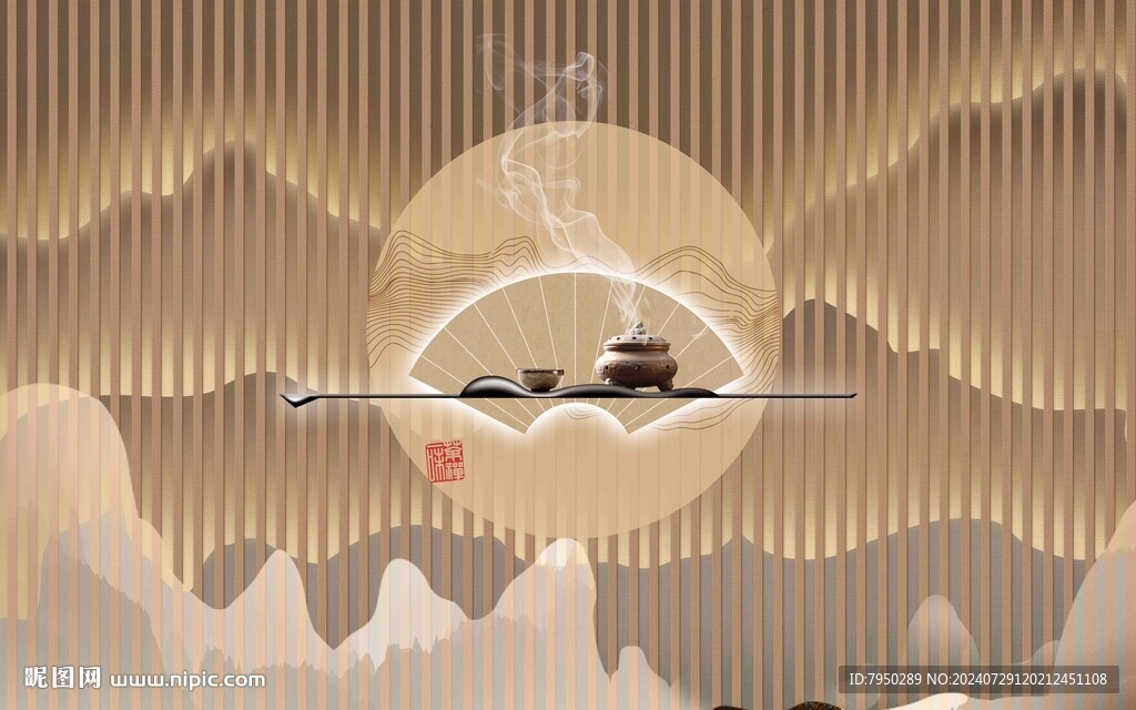 新中式背景墙 