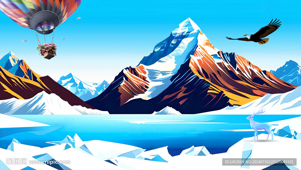 雪山湖泊