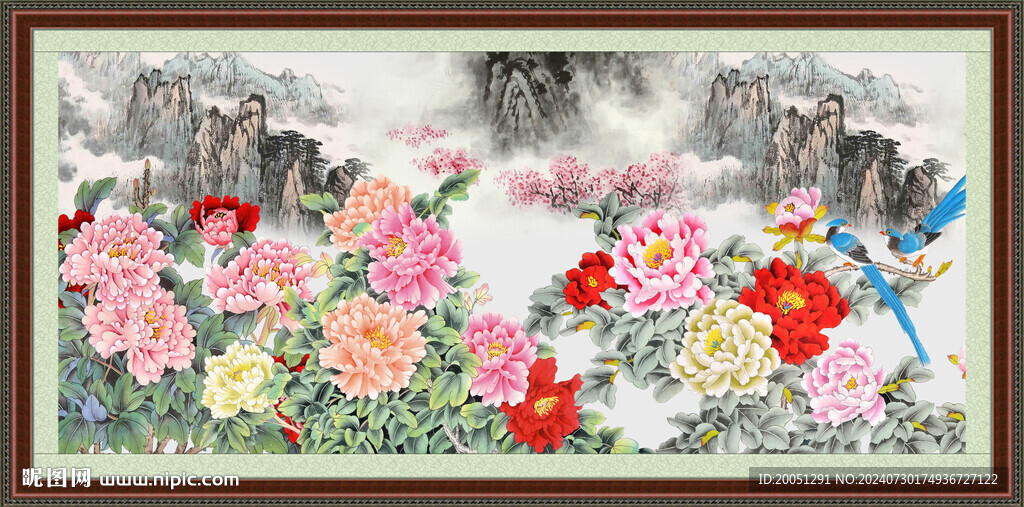 国画牡丹 