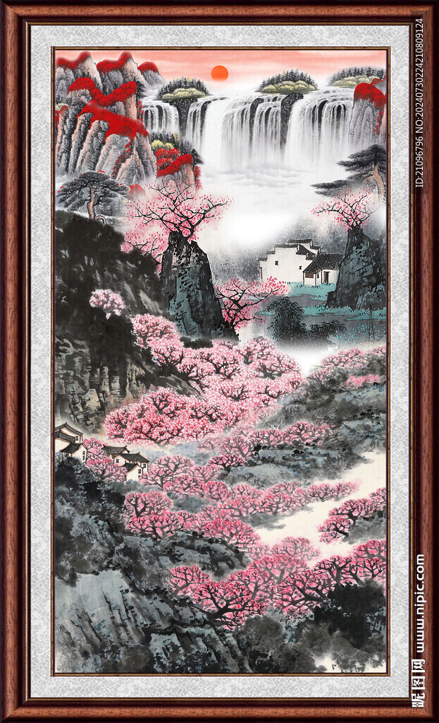 客厅山水壁画 