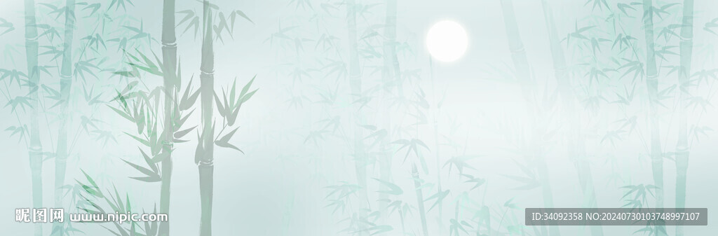 意境水墨竹子 