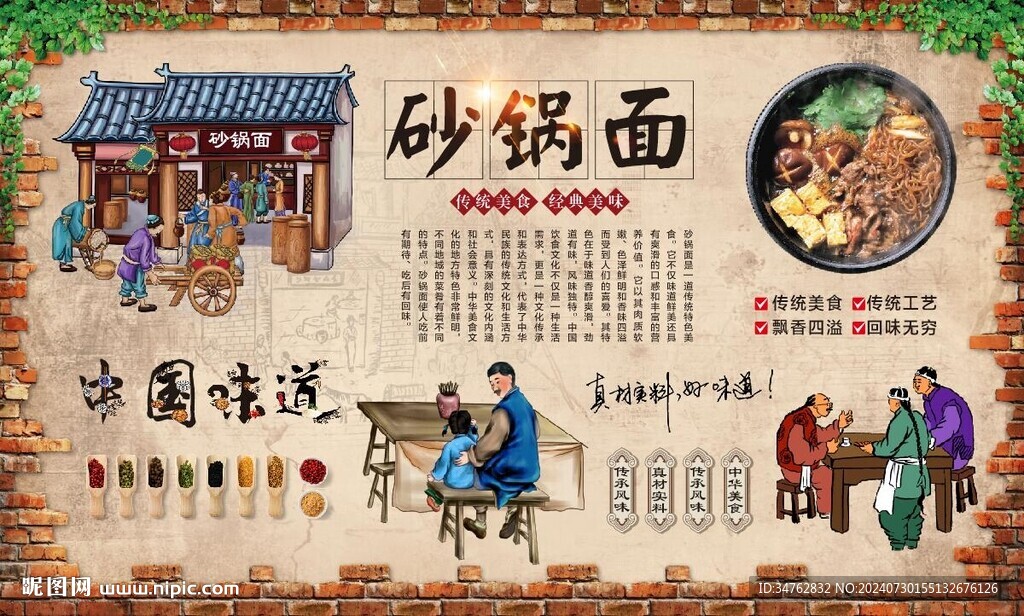砂锅面