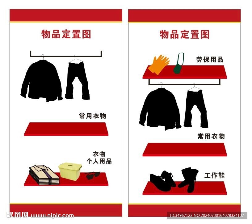 柜子物品定置图