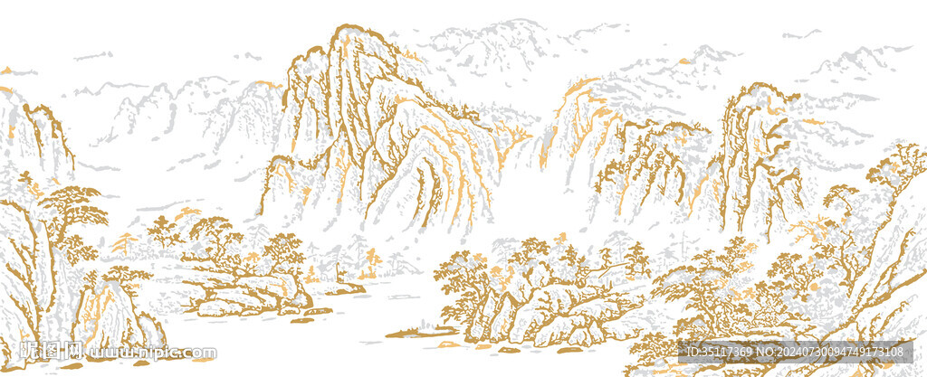 新中式壁纸壁画装饰画