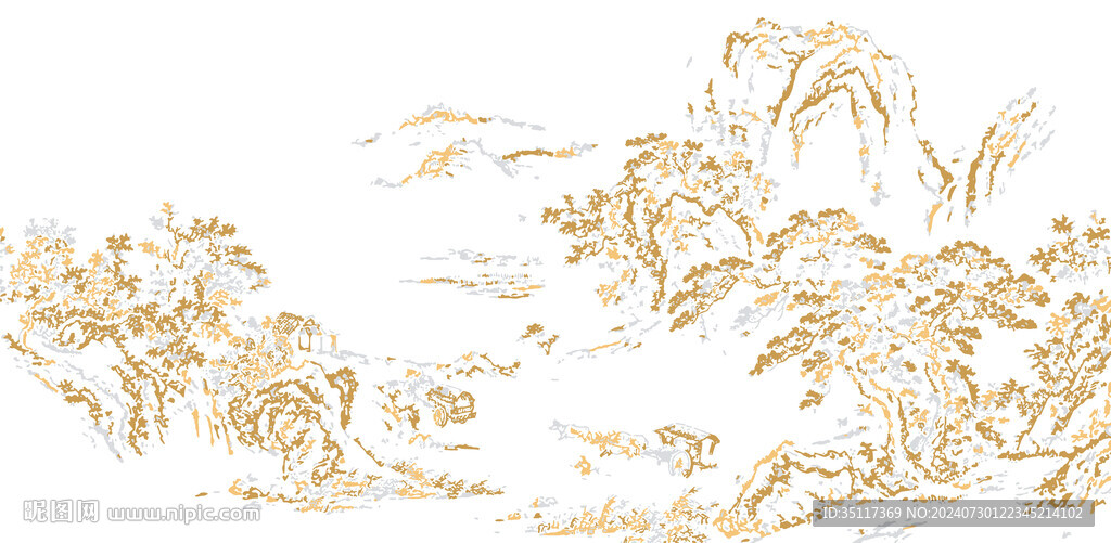 新中式壁纸壁画装饰画