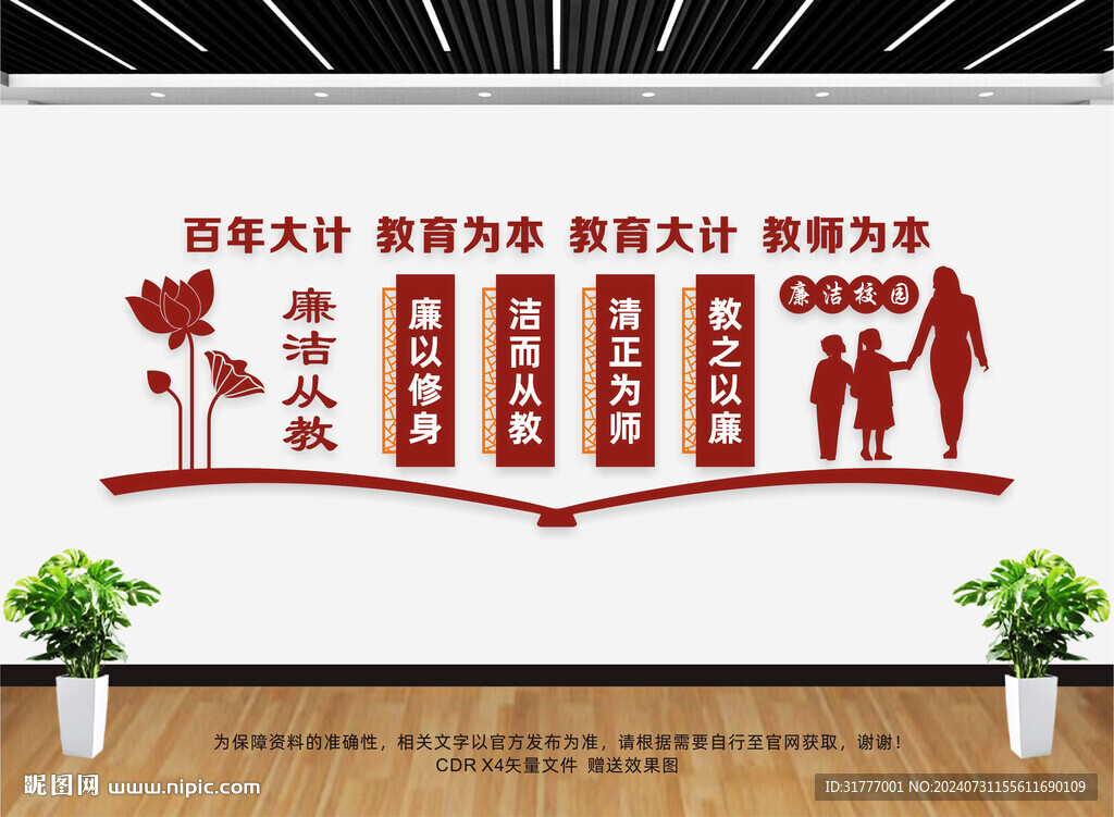 廉洁校园文化墙