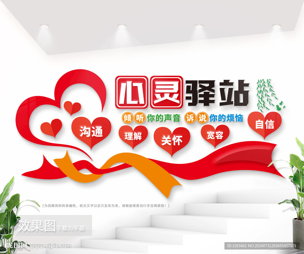 心灵驿站心理辅导室文化墙