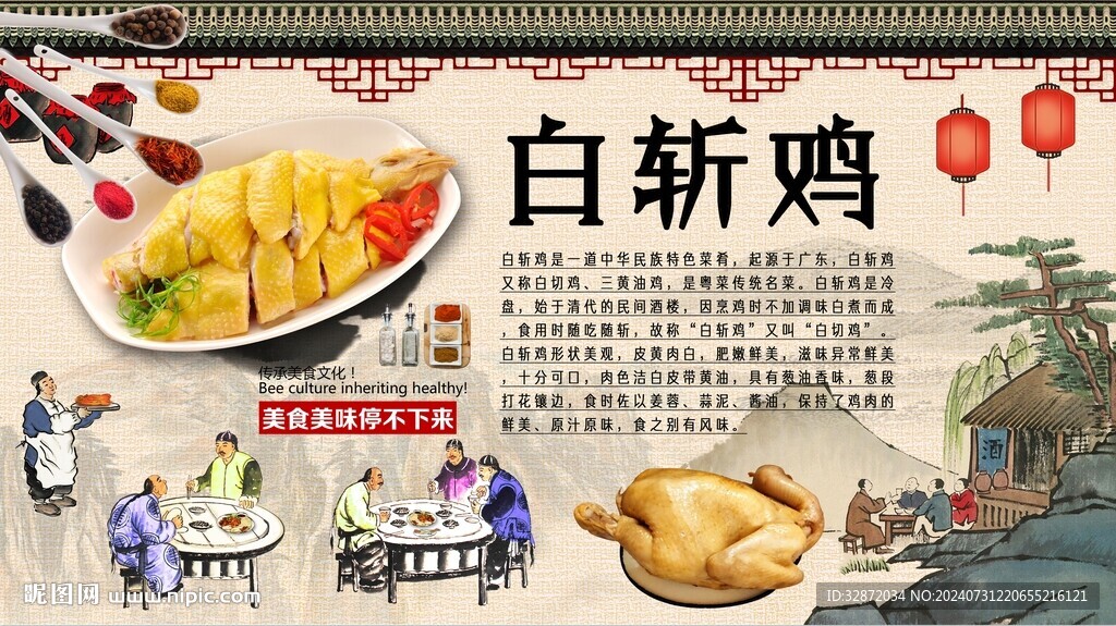 白斩鸡背景墙