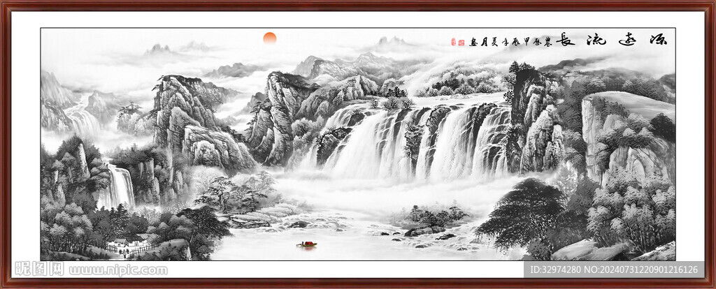 山水客厅挂画