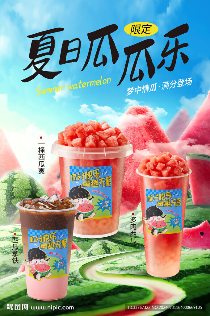 西瓜奶茶系列