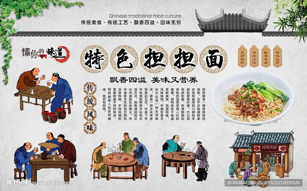担担面背景墙 