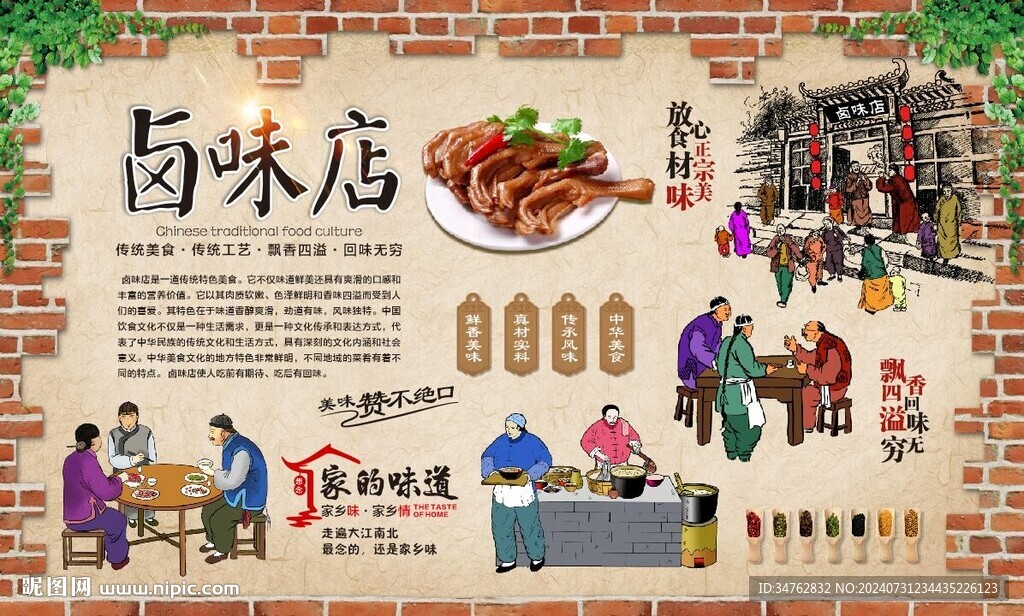 卤味背景墙 