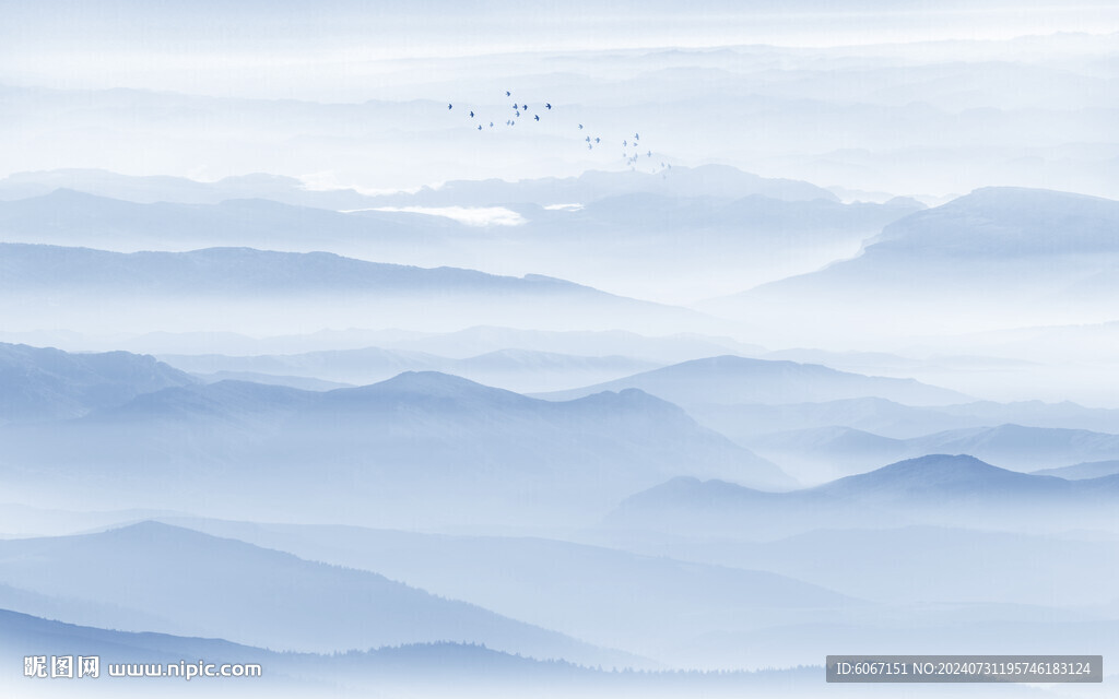 水墨山