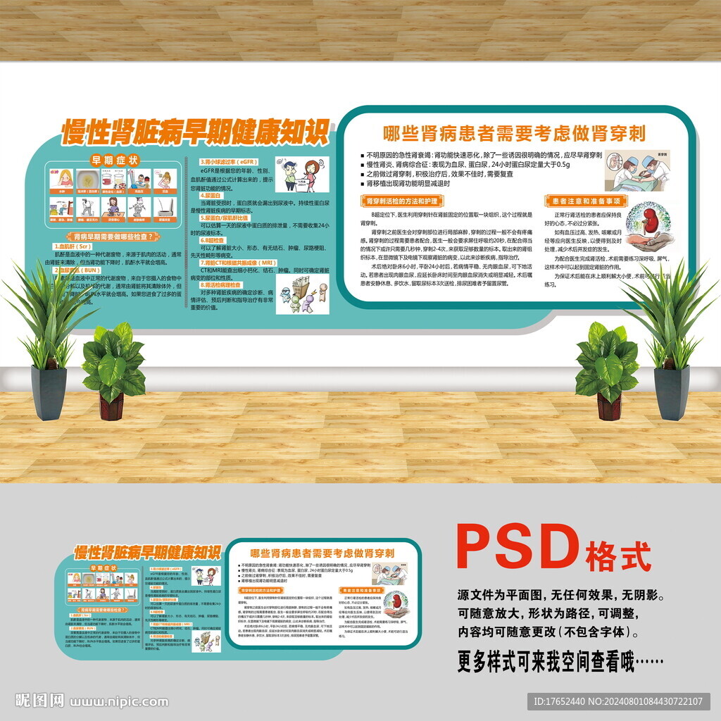 医院文化墙 肾脏病早期