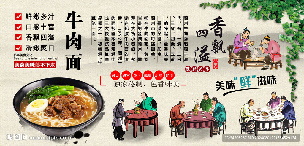 牛肉面背景墙