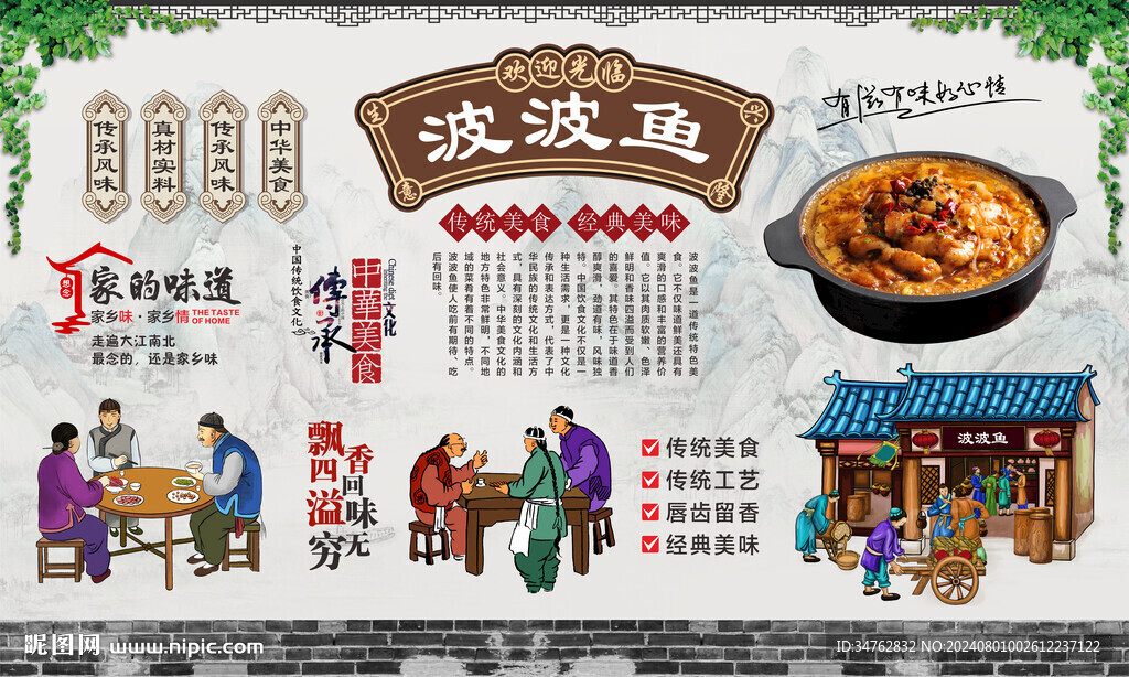 啵啵鱼背景墙 