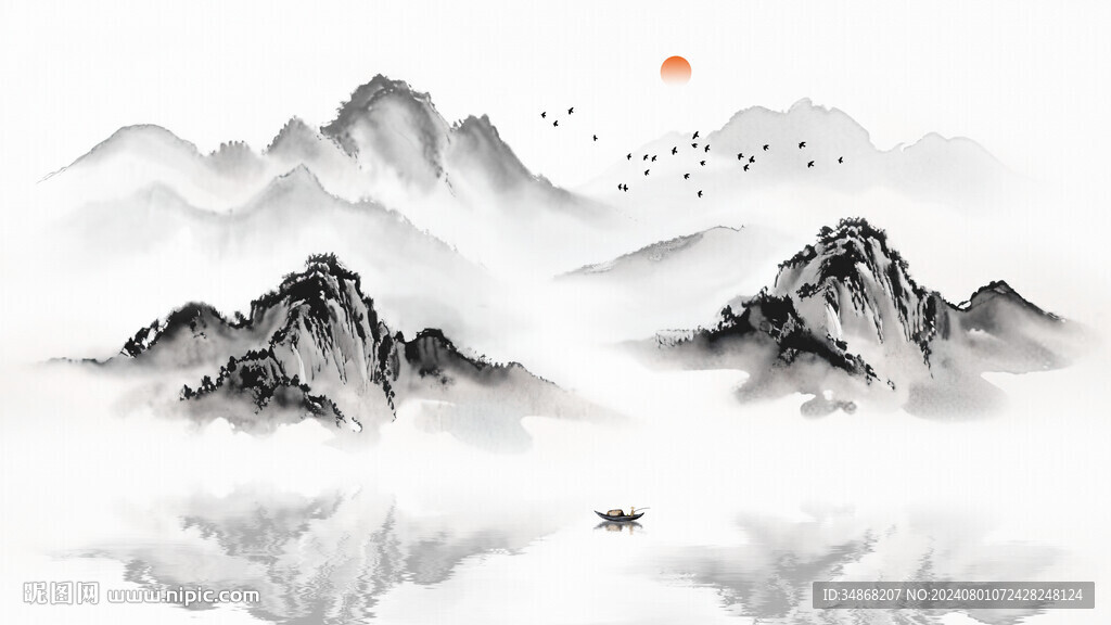 中式山水意境画