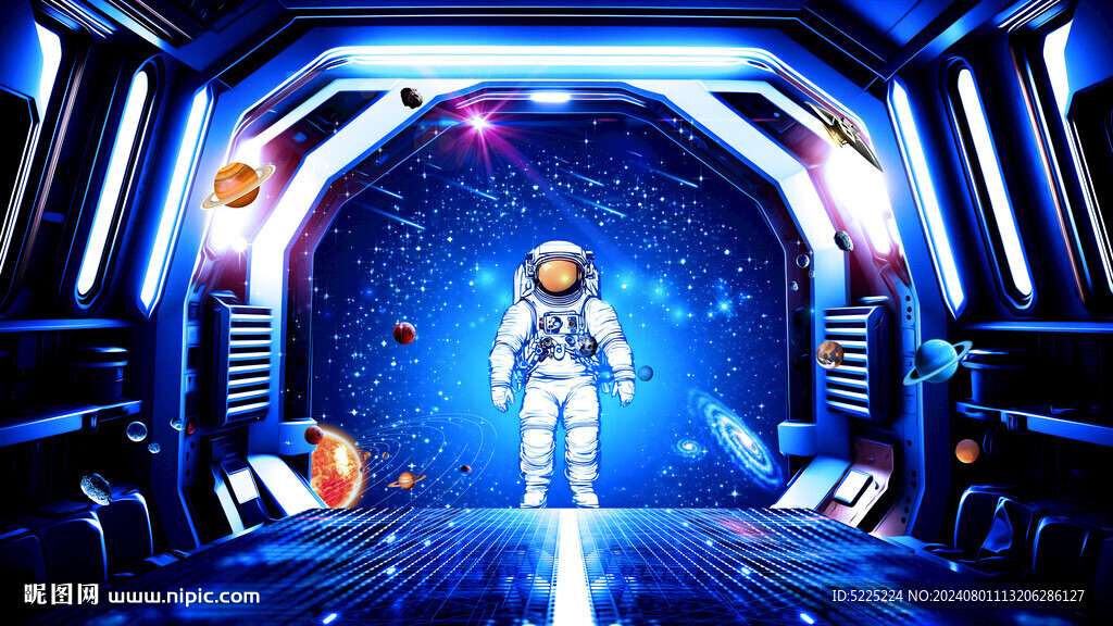 3D太空舱宇航员