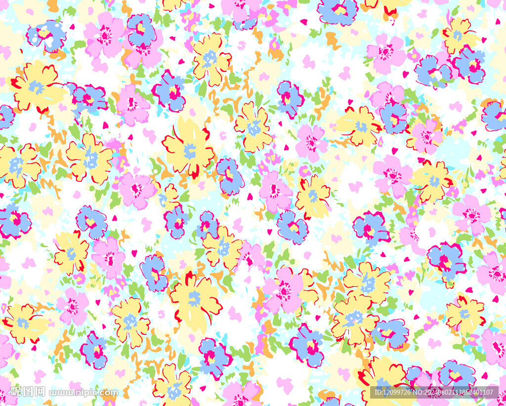 乱花数码印花花朵