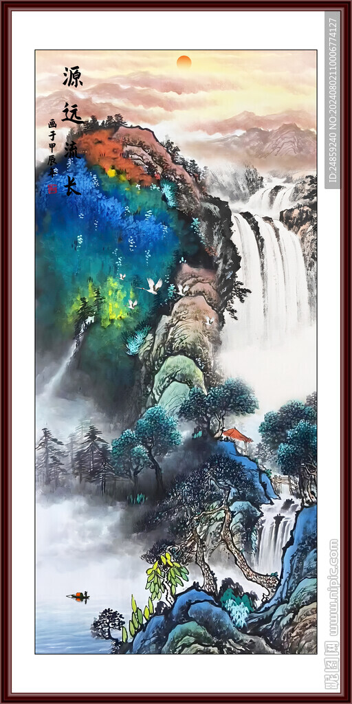 竖幅山水画