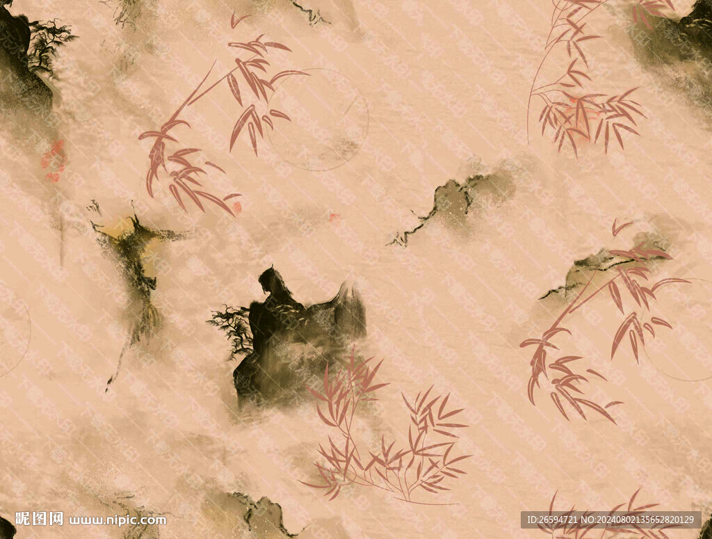手绘水墨画