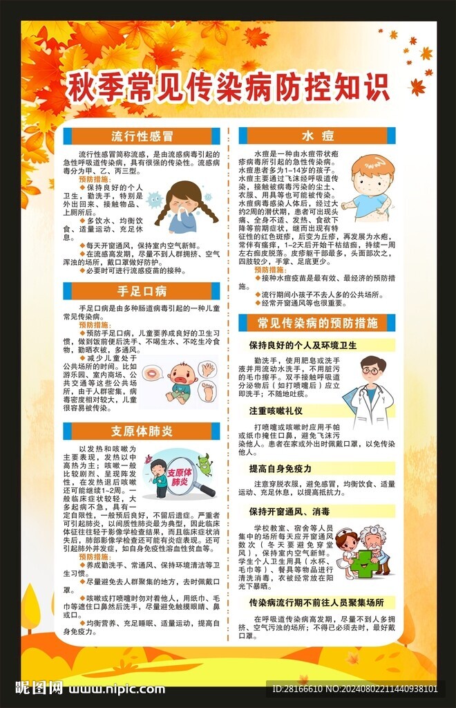 秋季健康教育海报