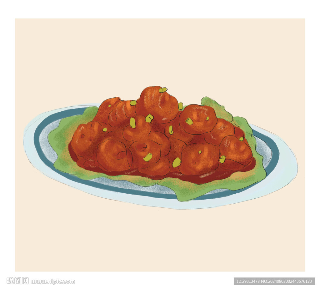 糖醋丸子插画