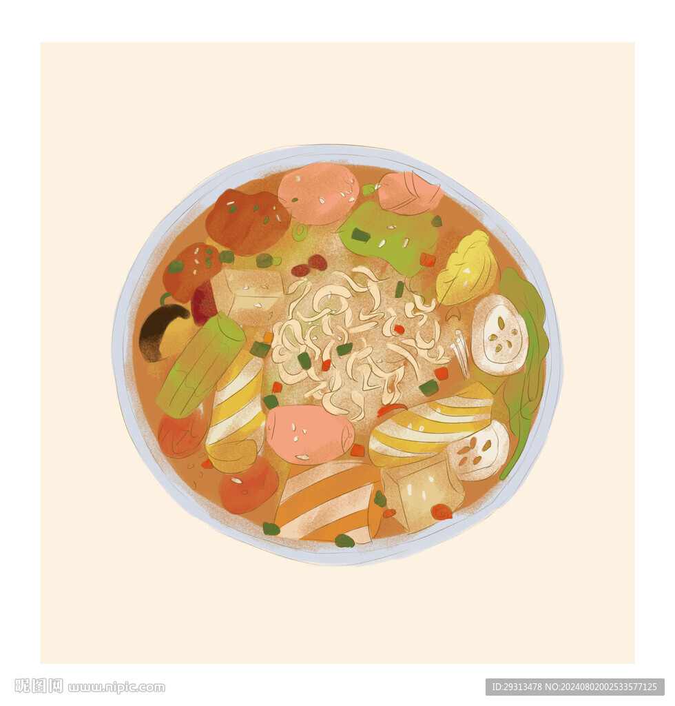 麻辣拌插画