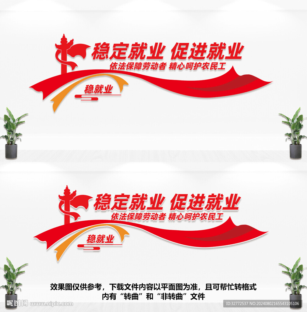 稳定就业文化墙