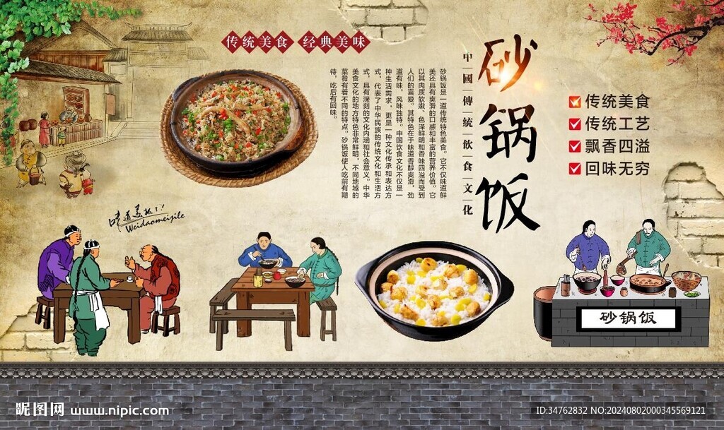 砂锅饭背景
