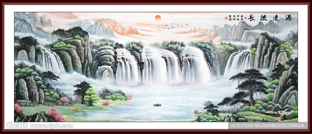 山水画山水风景