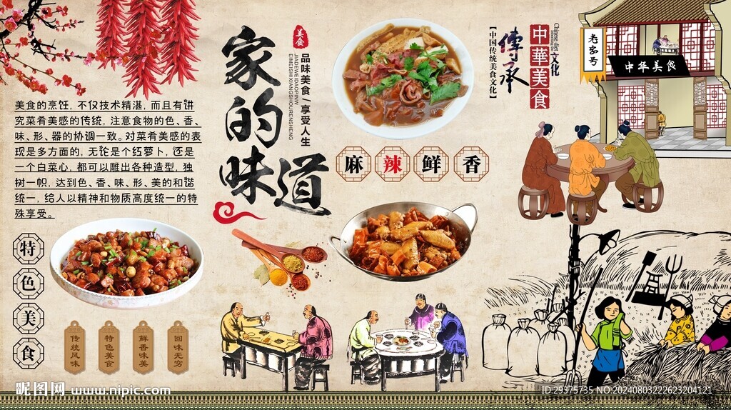 家的味道背景墙