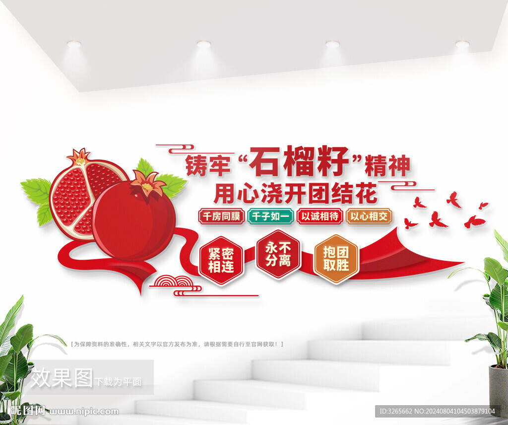 石榴籽精神民族团结文化墙图片