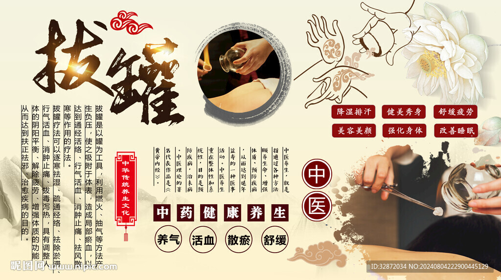 拔罐背景墙