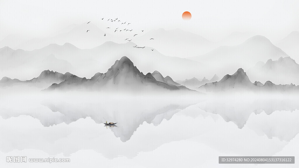 意境山水画水墨山水画