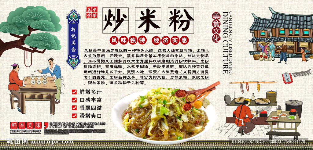 炒米粉背景墙