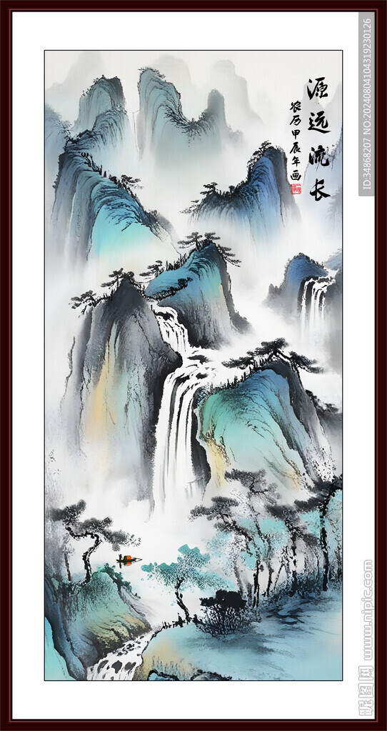 竖幅山水风景画