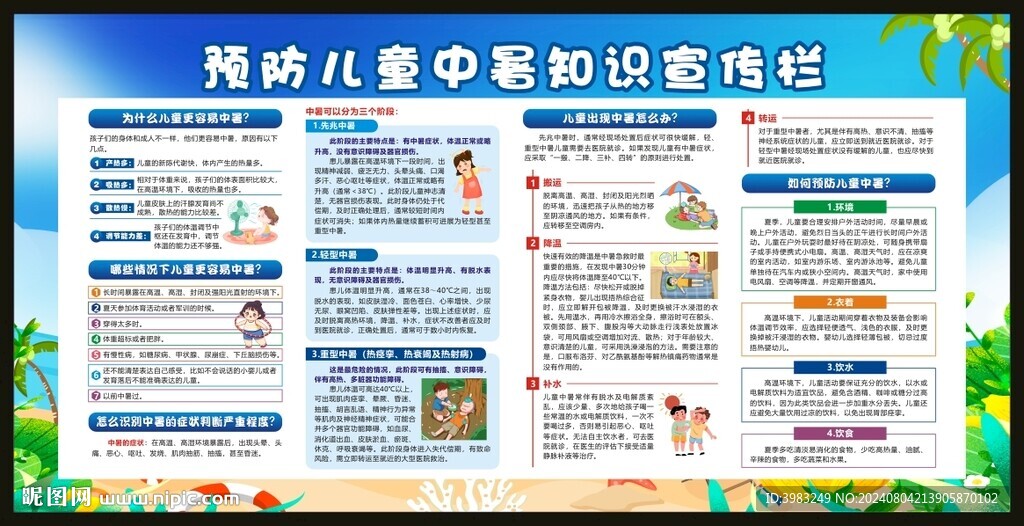 防治儿童中暑宣传栏