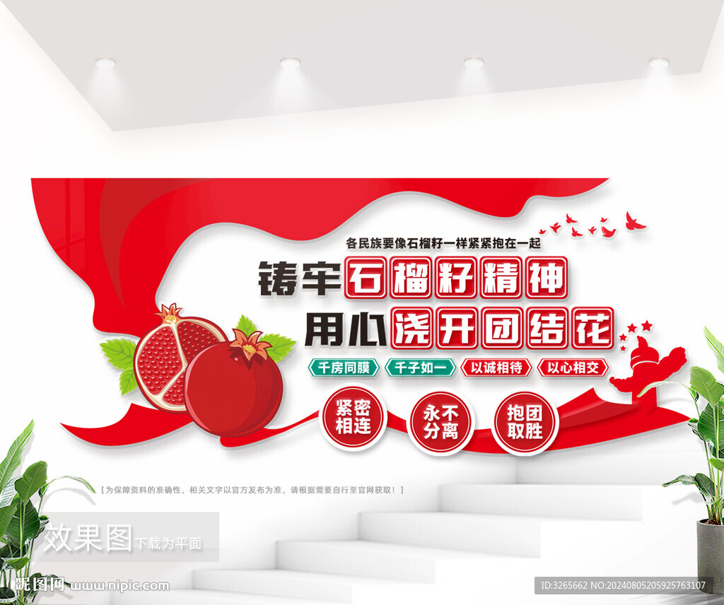 民族团结石榴籽精神文化墙图片