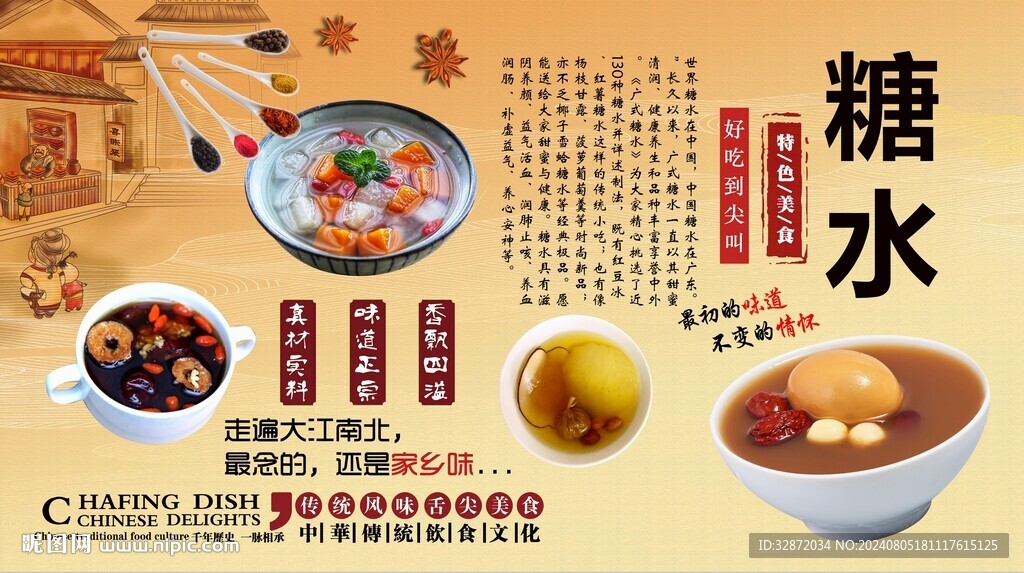 糖水背景墙