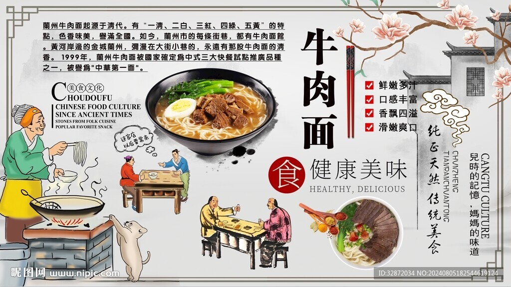 牛肉面背景墙