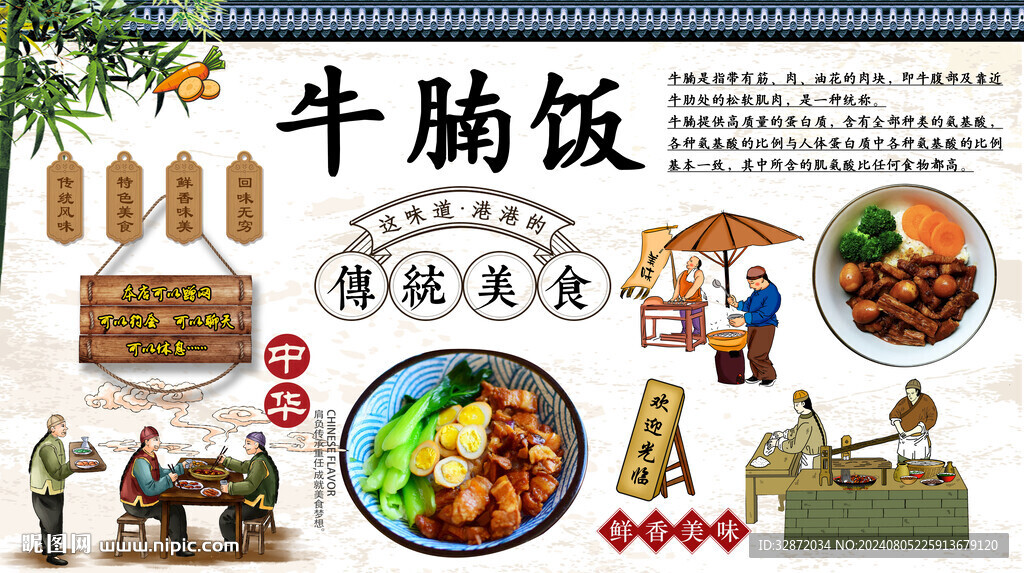 牛腩饭背景墙