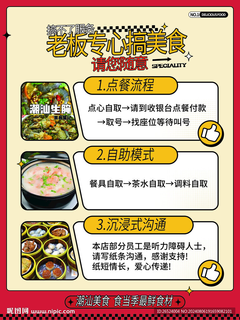点餐流程美食海报