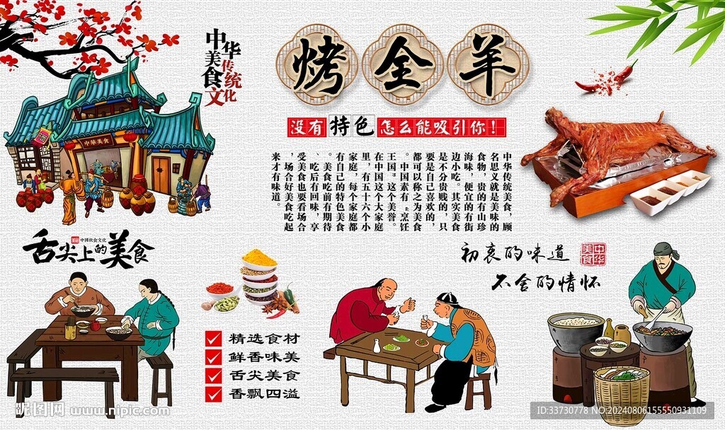 烤全羊背景墙