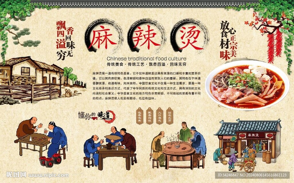 麻辣烫背景墙 