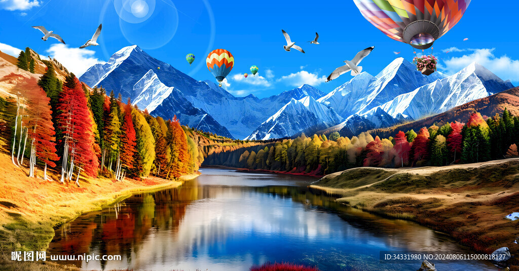 唯美秋天风景画