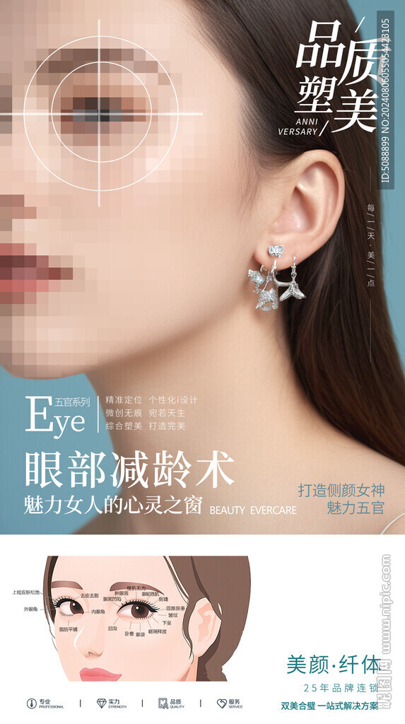 美容 眼部五官装饰画