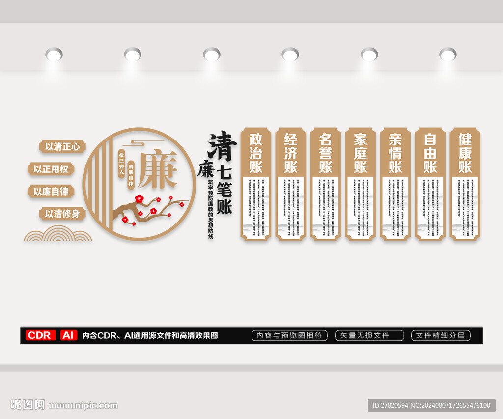 清廉七笔账文化墙