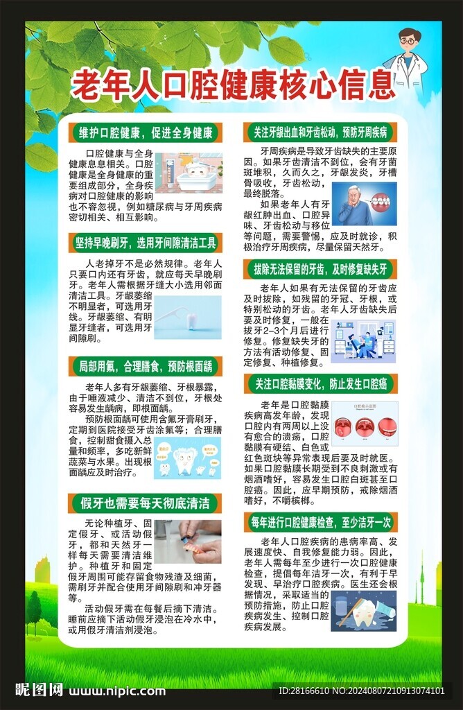口腔健康核心信息海报