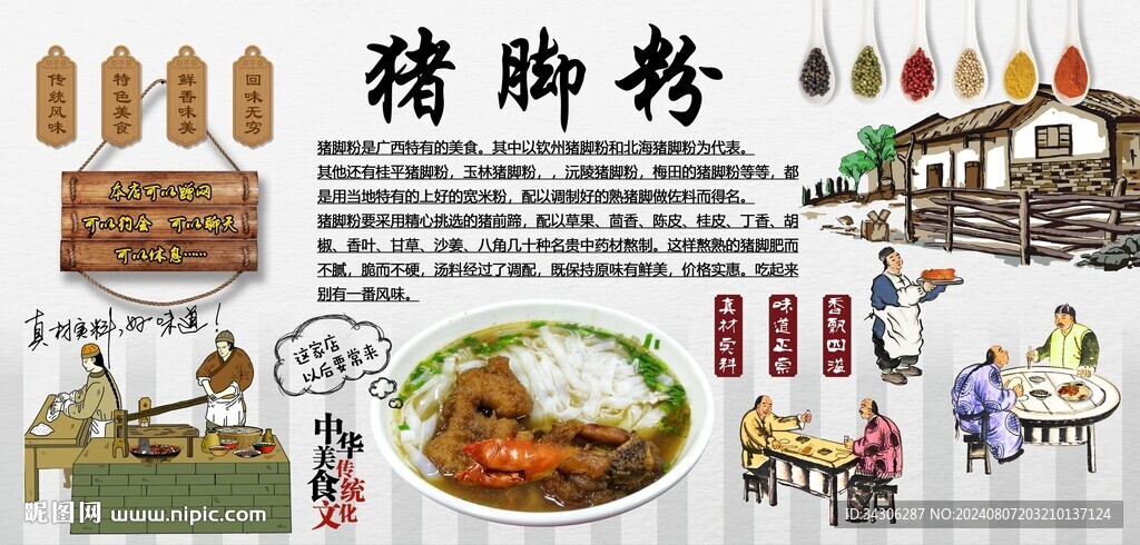 猪脚粉背景墙